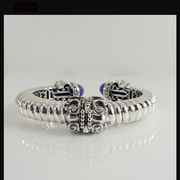 Esti-Frederica Sterling & 18 K amethyst bracelet - Picture 8 of 12